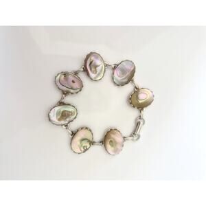 Vintage Silver-tone Abalone Bracelet